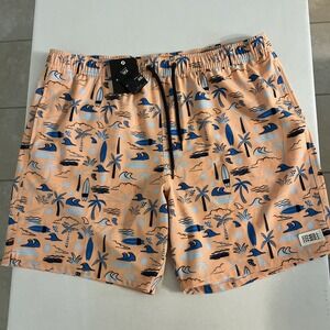 New O'Neill Smash Up Volley Swim Trunks Board Shorts XXLARGE Blue/yellow